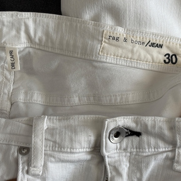Rag & Bone White Denim Dre Capri Raw Hem Jeans - Picture 5 of 6